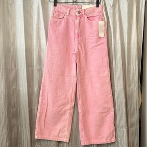 NWT Urban Outfitters BDG High and Wide Pink Corduroy Pants Size 25